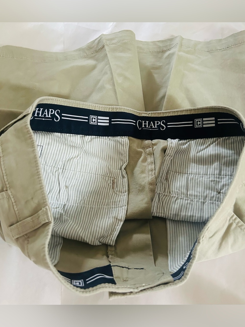 New Men’s Chaps Polo Ralph Lauren Shorts Hampton Khaki size 32 Logo 98% Cotton
